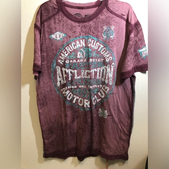 Affliction Other - Affliction tee shirt purple and teal XL